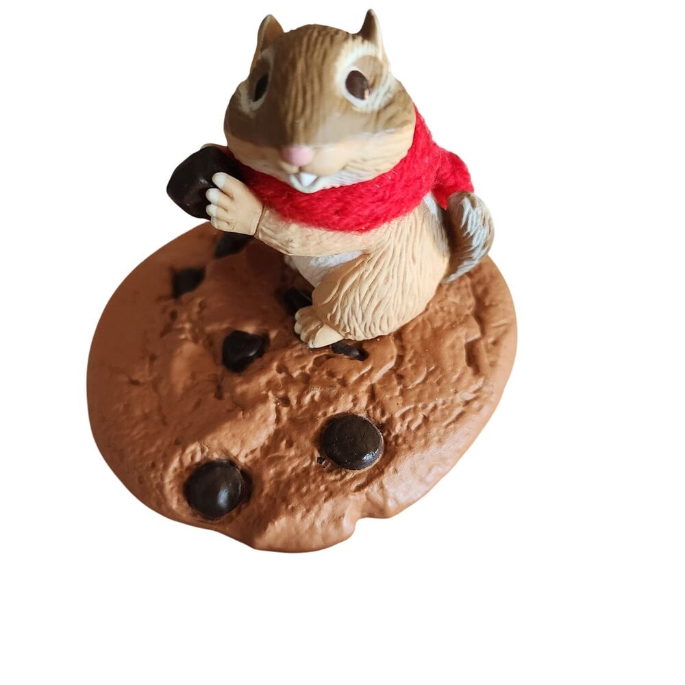 1987 Vintage Hallmark Keepsake Christmas Ornament Chocolate Chipmunk Clip On